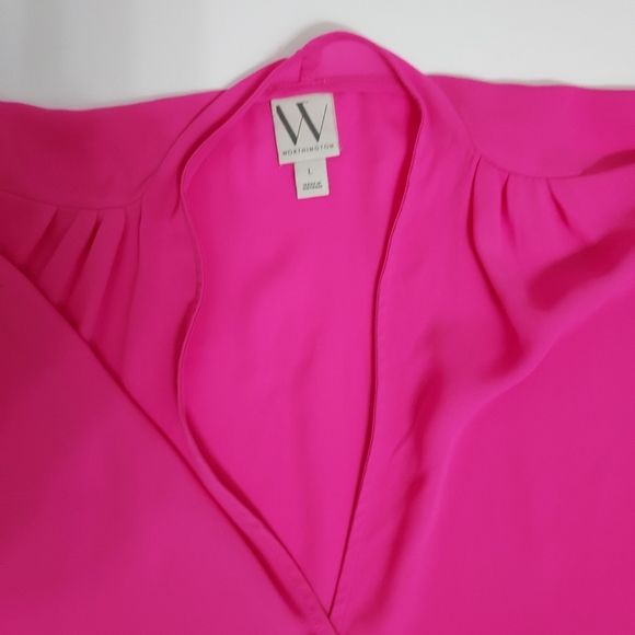 New Bright Pink Worthington Top Shell Blouse Size Large - Picture 2 of 3